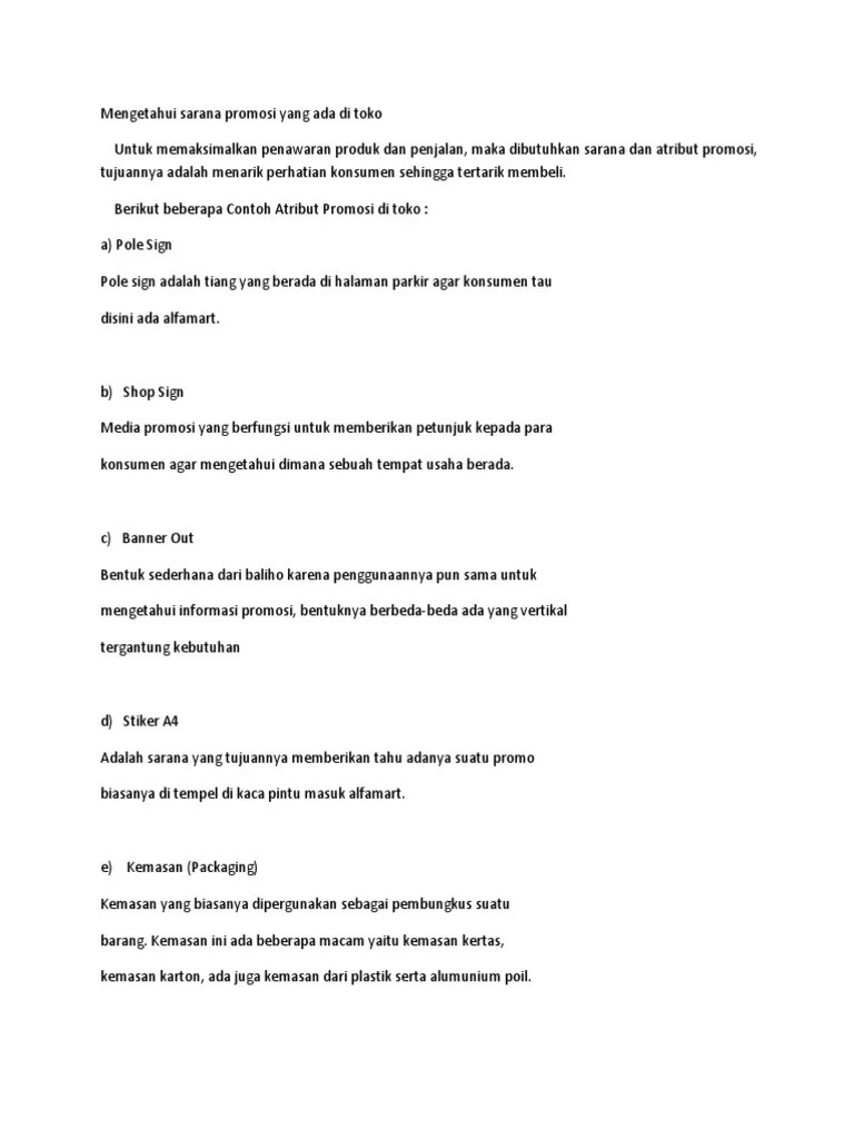 Sarana Promosi Alfamart - WPS Office | PDF