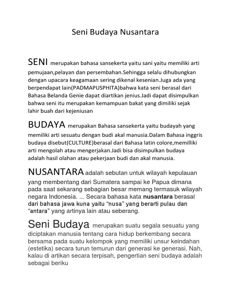 Seni Budaya Nusantara | PDF
