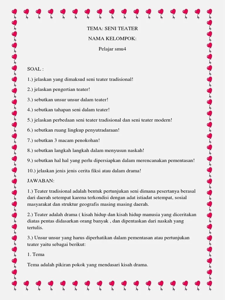 Sebutkan Dan Jelaskan Unsur Unsur Drama - Coba Sebutkan