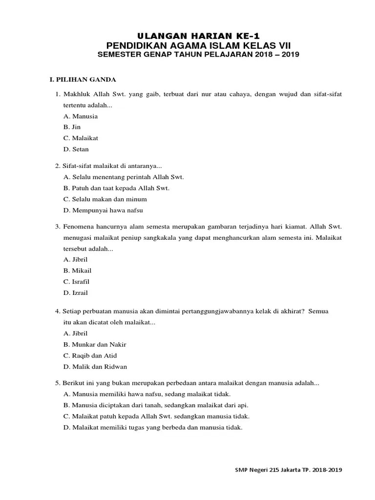 Ulangan Haian Ke 1 SMT 2 | PDF