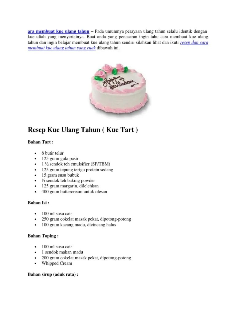 Ara Membuat Kue Ulang Tahun | PDF