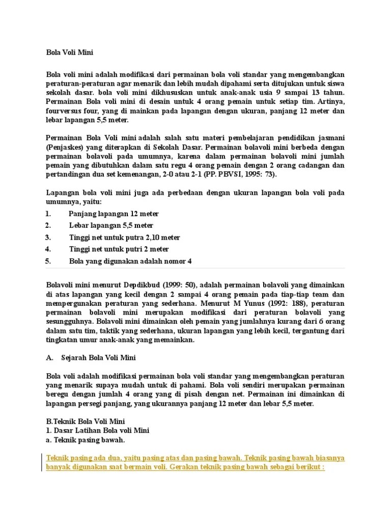 Bola Volly Mini | PDF