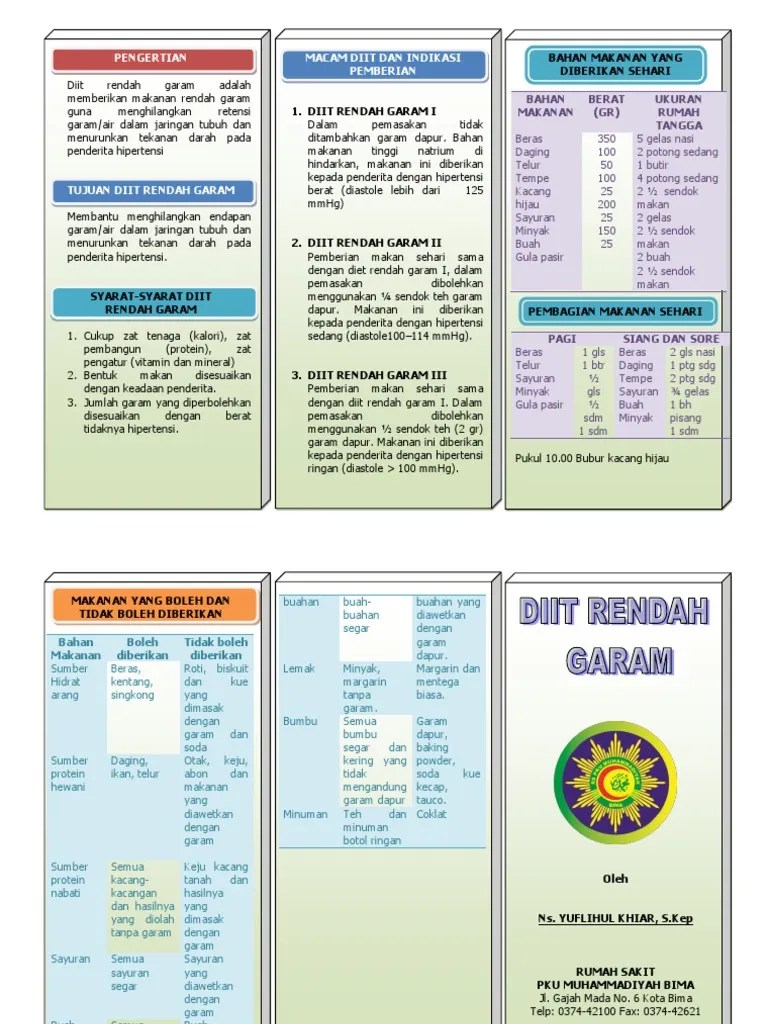 Leaflet Diit Rendah Garam | PDF