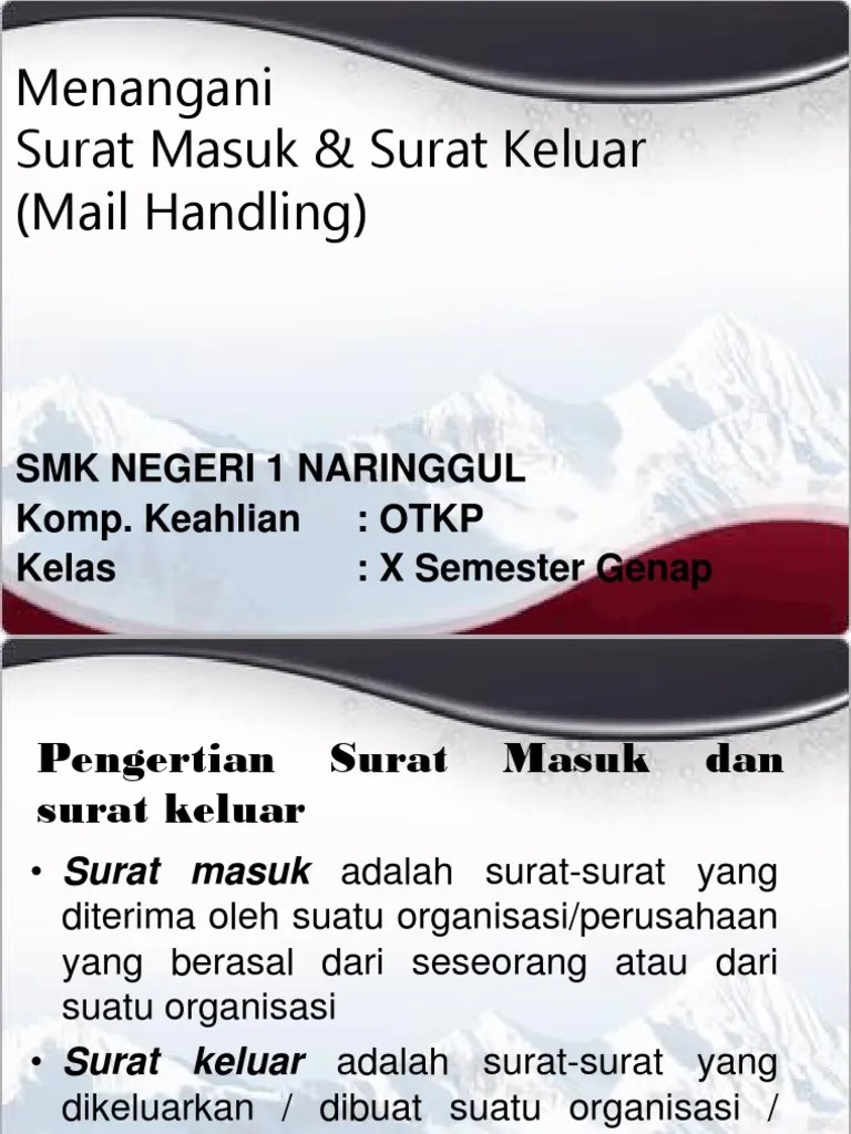Menangani Surat Masuk Surat Keluar | PDF