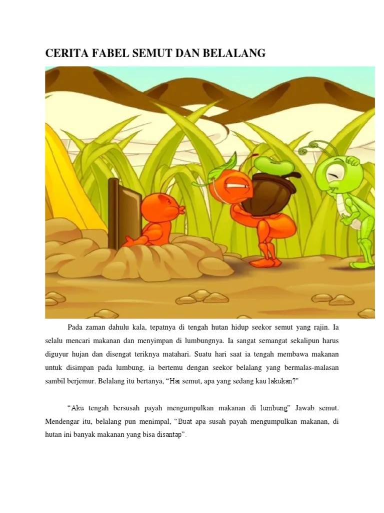 Cerita Fabel Semut Dan Belalang | PDF