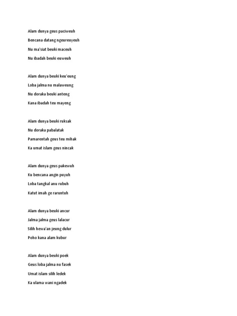 Alam Dunya Geus Paciweuh | PDF