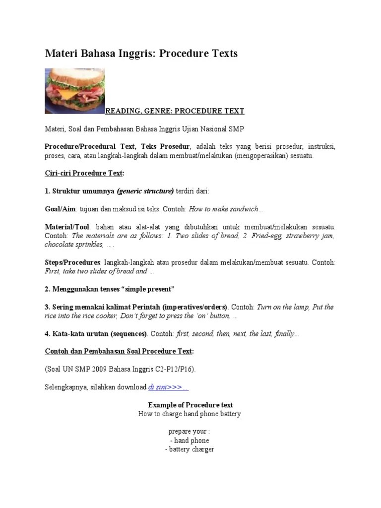 Contoh Teks Procedure Dalam Bahasa Inggris Beserta Contoh Soalnya