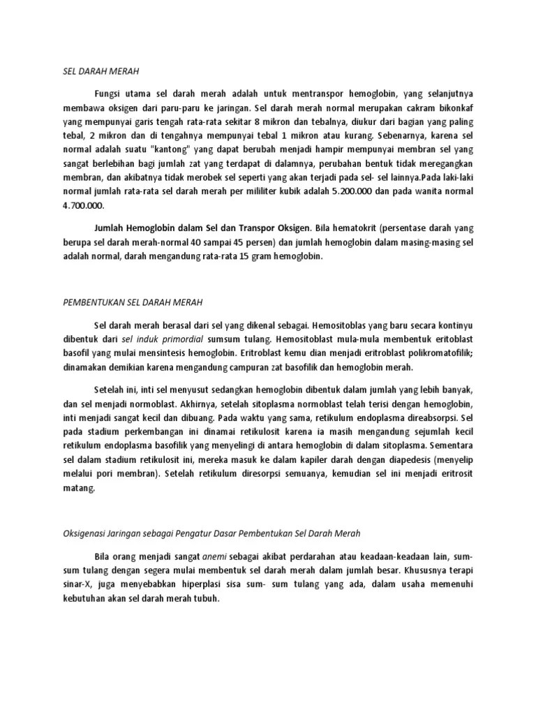 Sel Darah Merah | PDF