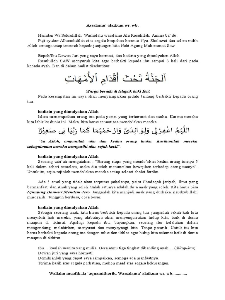 Pidato Adab Kepada Orang Tua | PDF