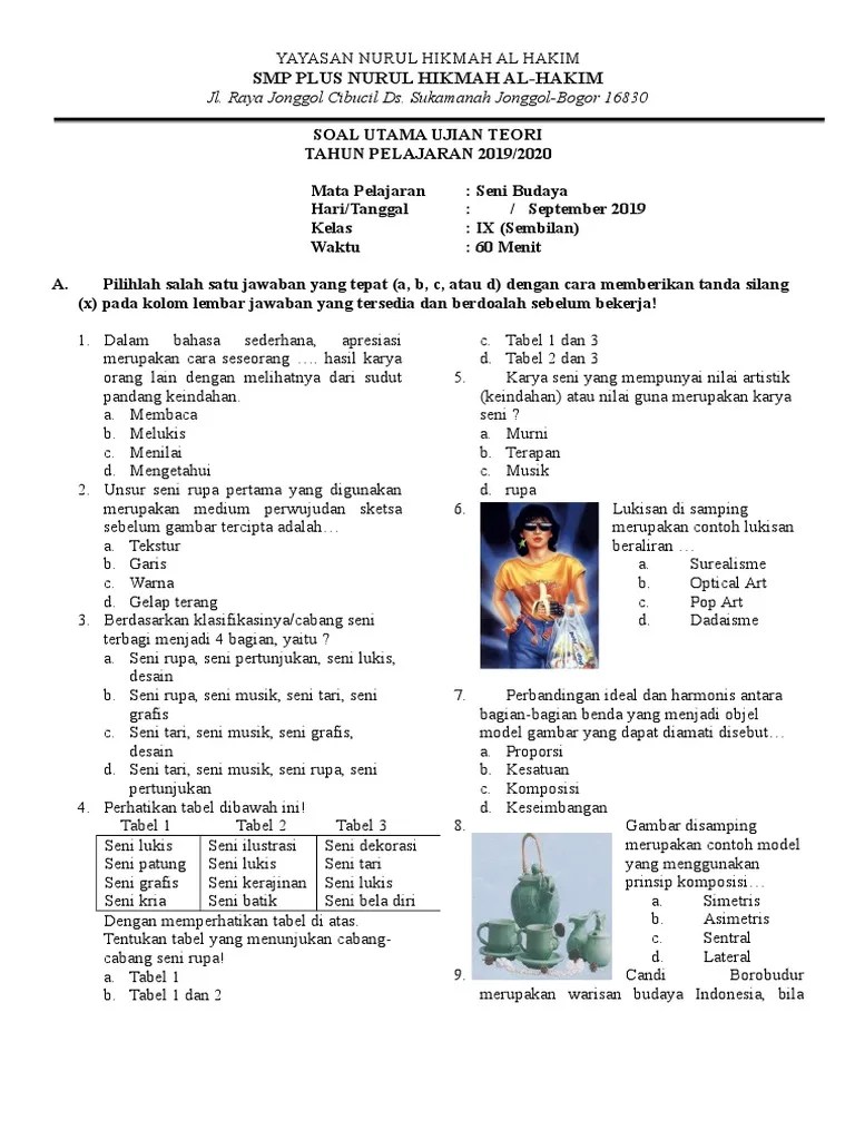 Soal Seni Budaya HOT | PDF