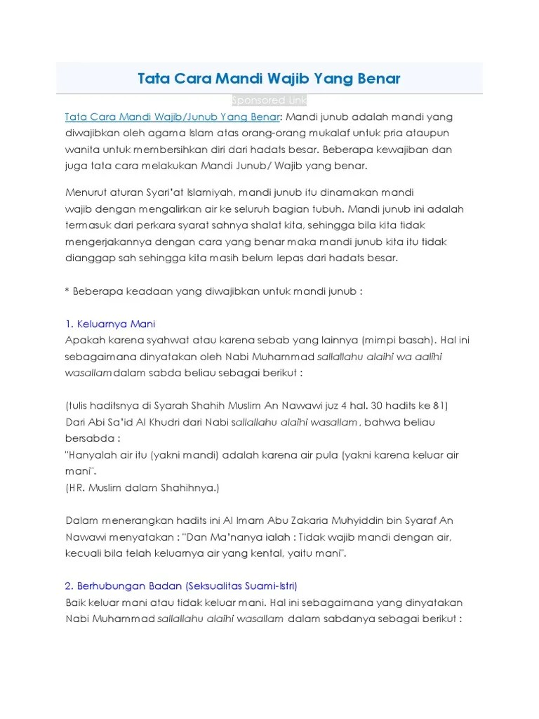 Niat Mandi Wajib Untuk Laki Laki Yang Baik Dan Benar – Goreng