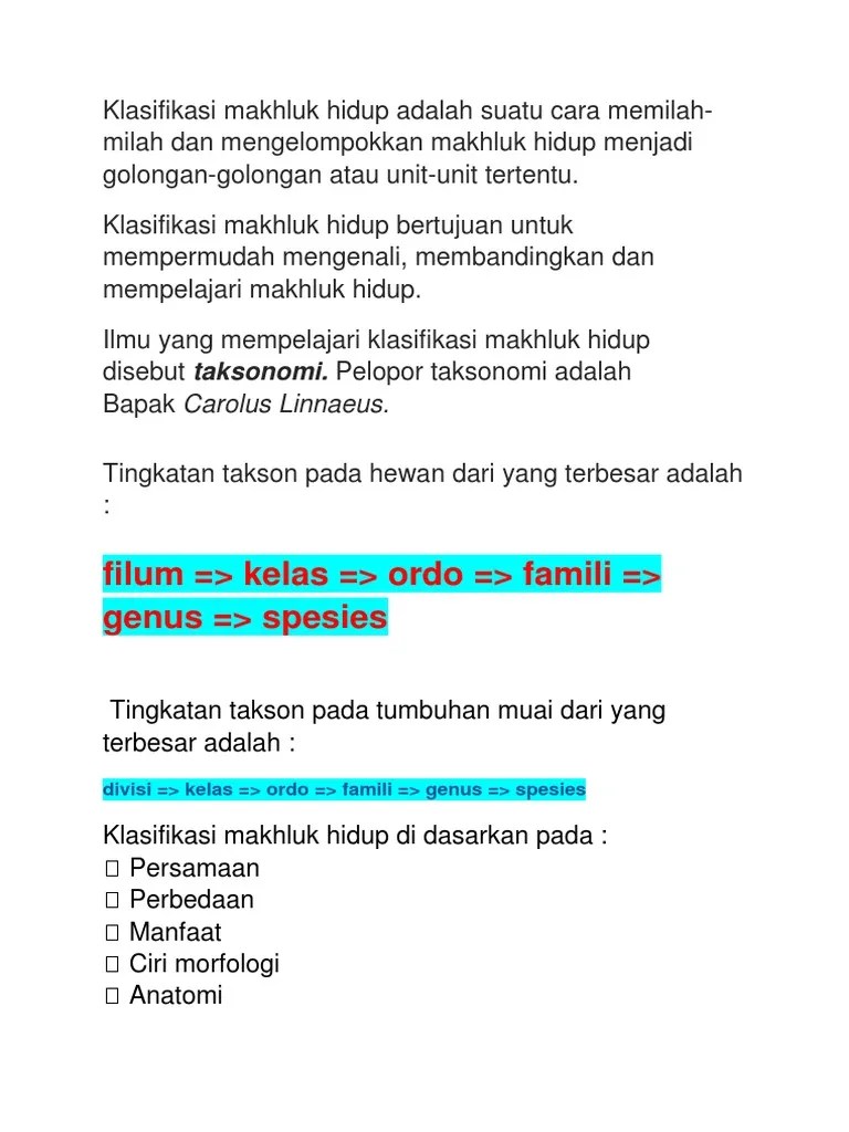 Ilmu Yang Mempelajari Pengelompokan Makhluk Hidup Disebut - Terkait Ilmu