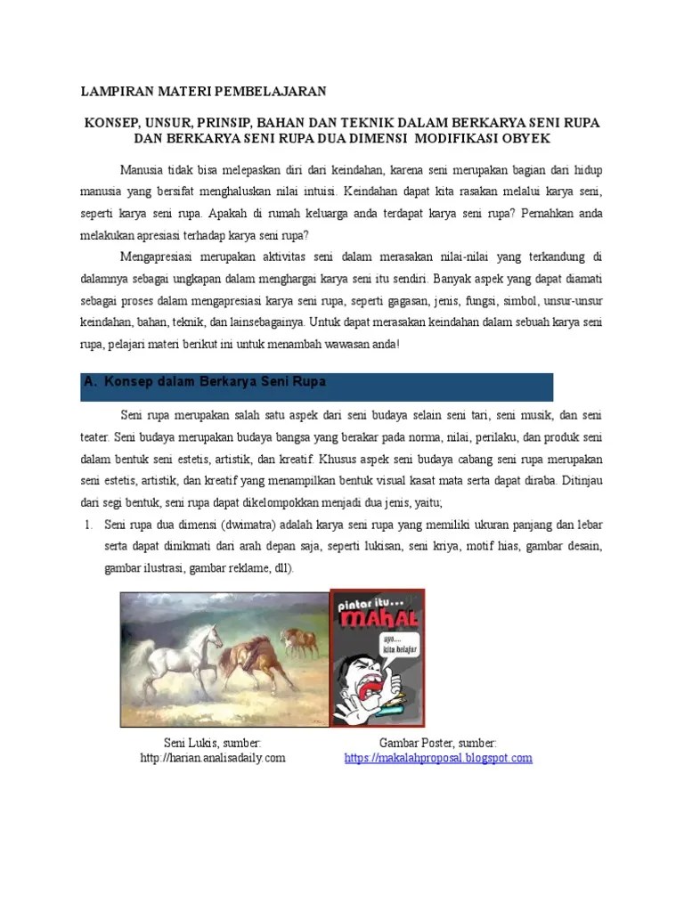 Jelaskan Pengertian Tentang Modifikasi Karya Seni Rupa Dua Dimensi
