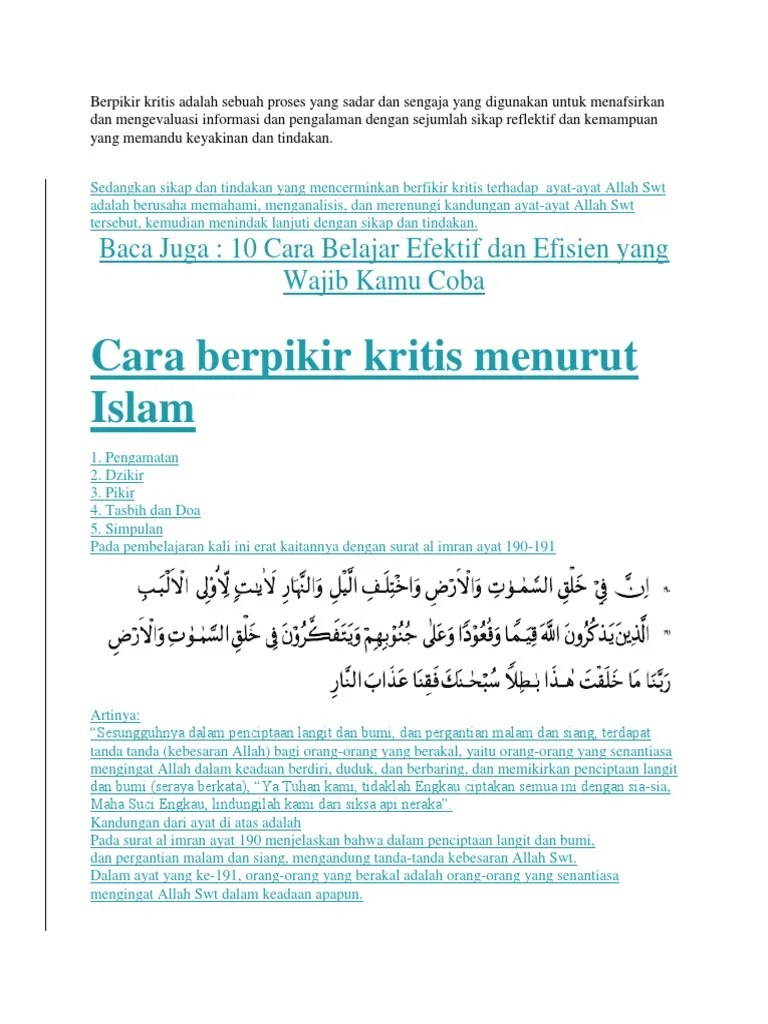 Berpikir Kritis | PDF