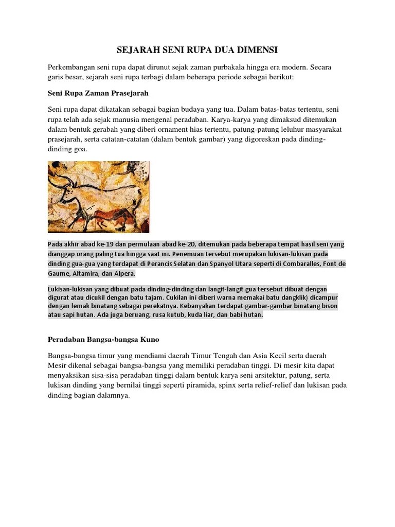 Sejarah Seni Rupa Dua Dimensi | PDF