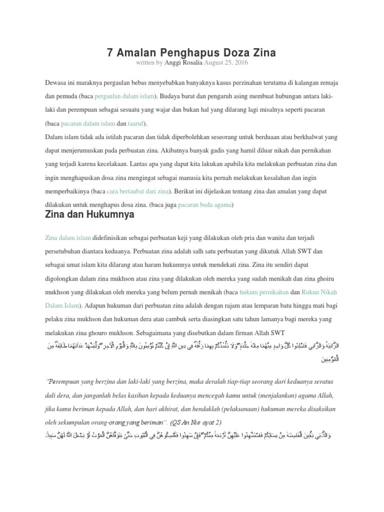 7 Amalan Penghapus Dosa Zina | PDF