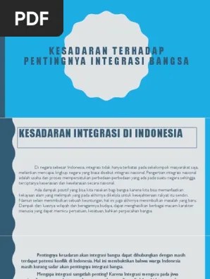 Kesadaran Terhadap Pentingnya Integrasi Bangsa | PDF