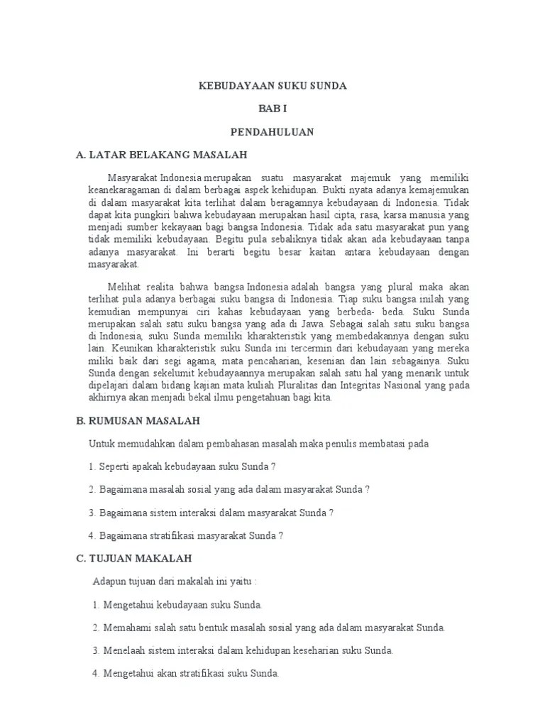 Makalah Kebudayaan Suku Sunda | PDF