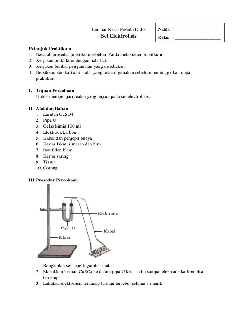 LKPD 2 Praktikum Elektrolisis | PDF