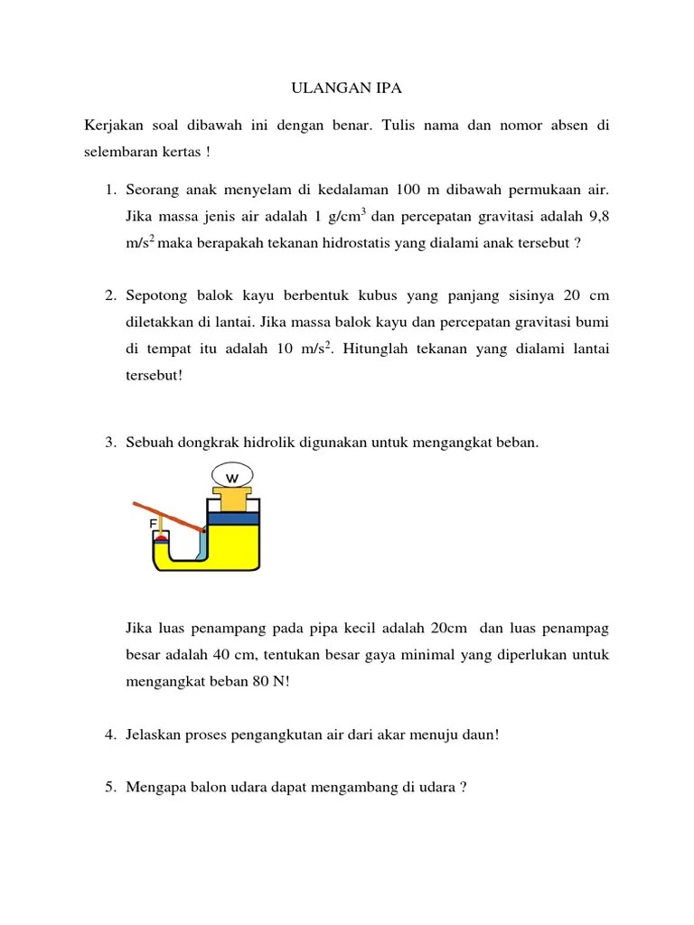 ULANGAN IPA Kelas 8 | PDF