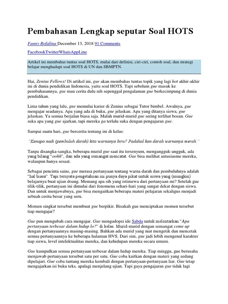 Pembahasan Lengkap Soal Hots