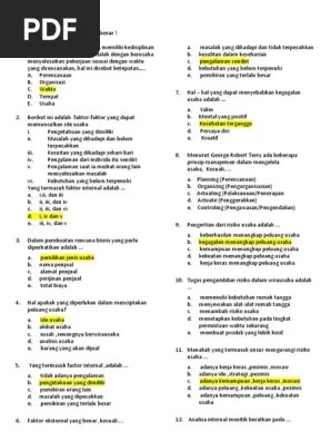 Lat Soal Pkwu Kls Xi Jwban | PDF