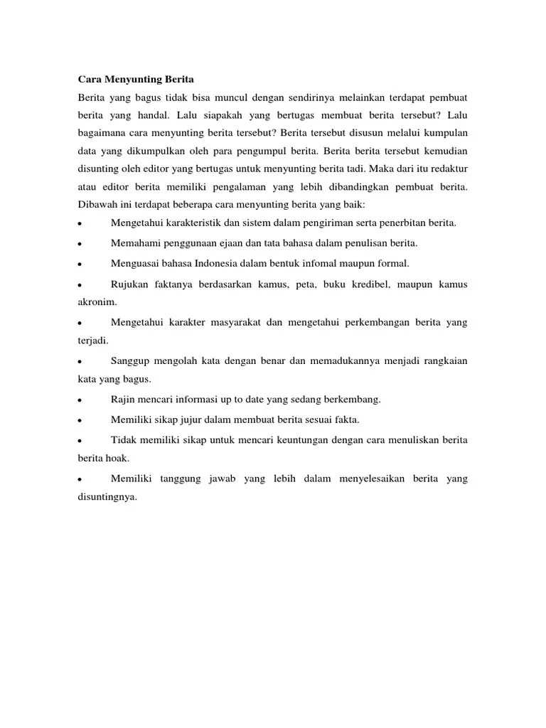 Cara Menyunting Berita | PDF