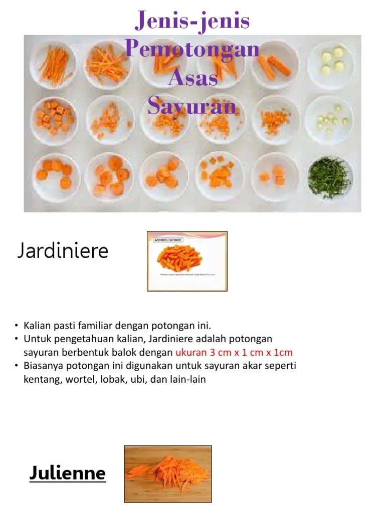 Jenis-Jenis Pemotongan Sayuran | PDF