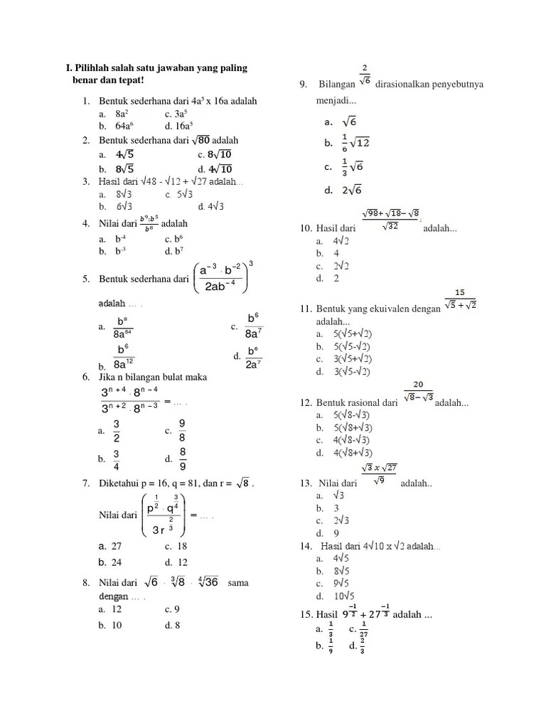 Uts Matematika 9 | PDF