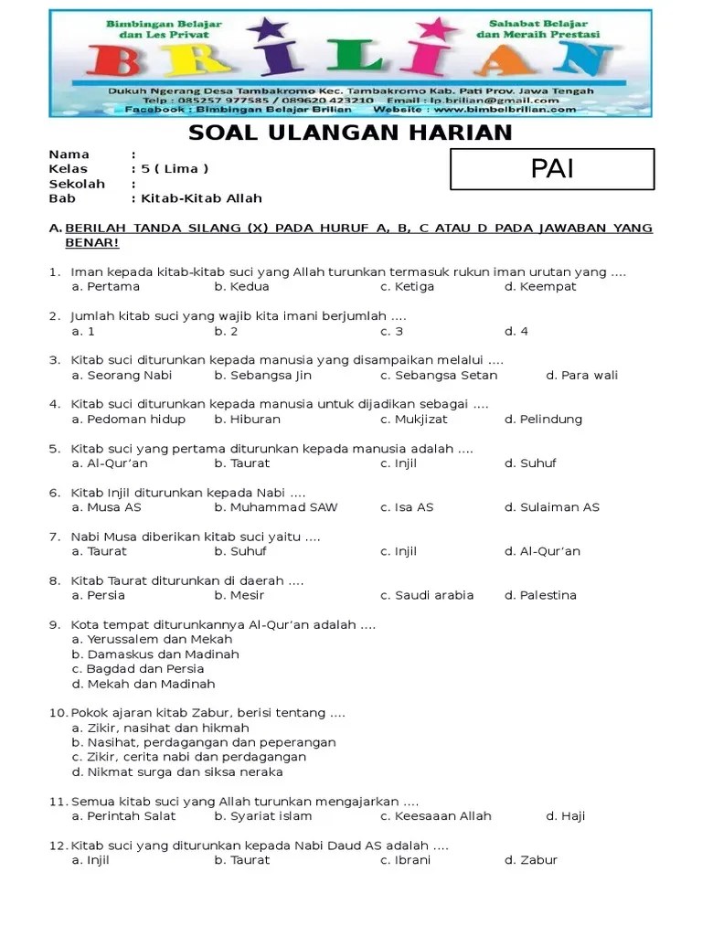 Soal Latihan 2 Bab 2 Kelas 5 Kitab Kit | PDF