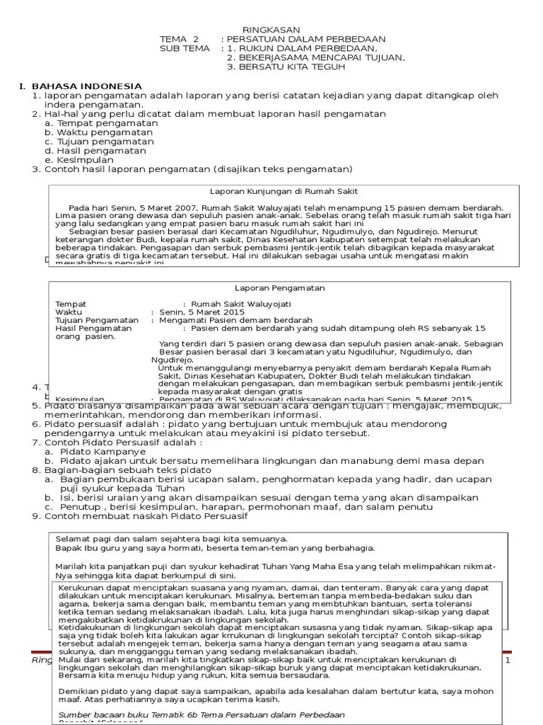 Rangkuman Tema 2 | PDF