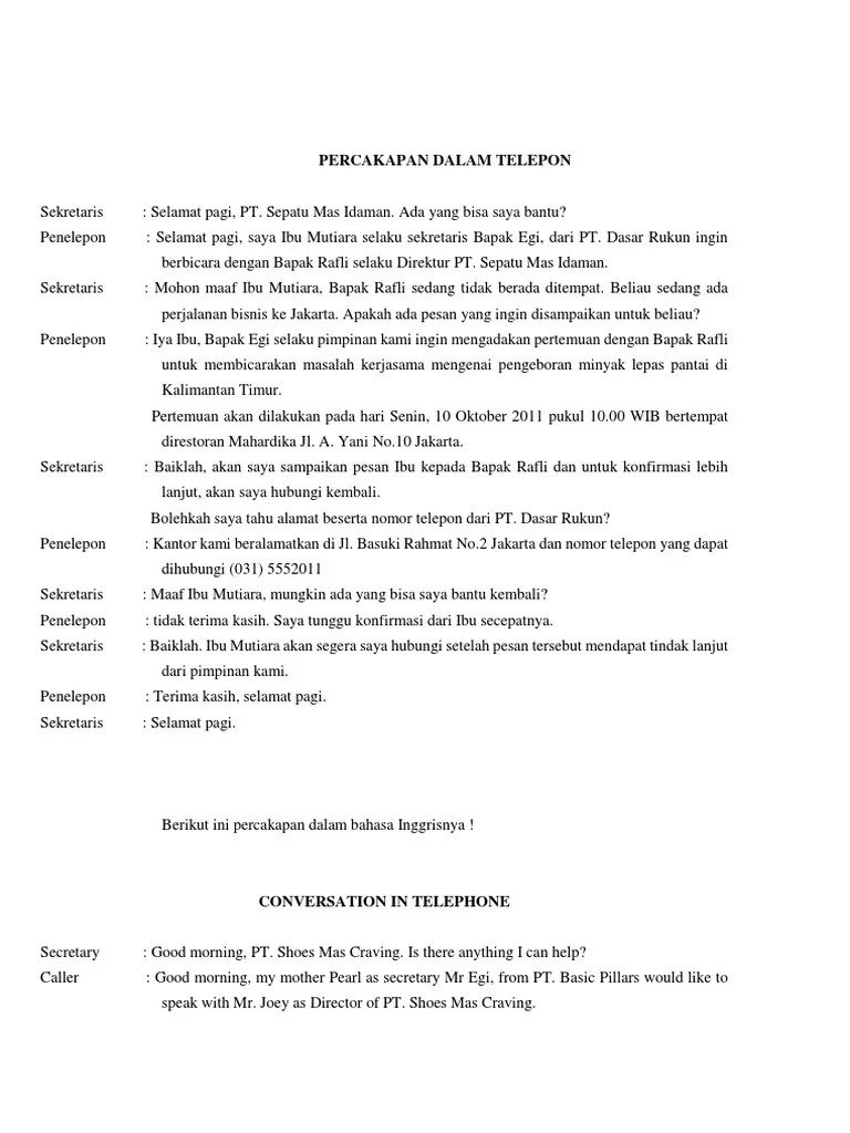 Percakapan Dalam Telepon | PDF