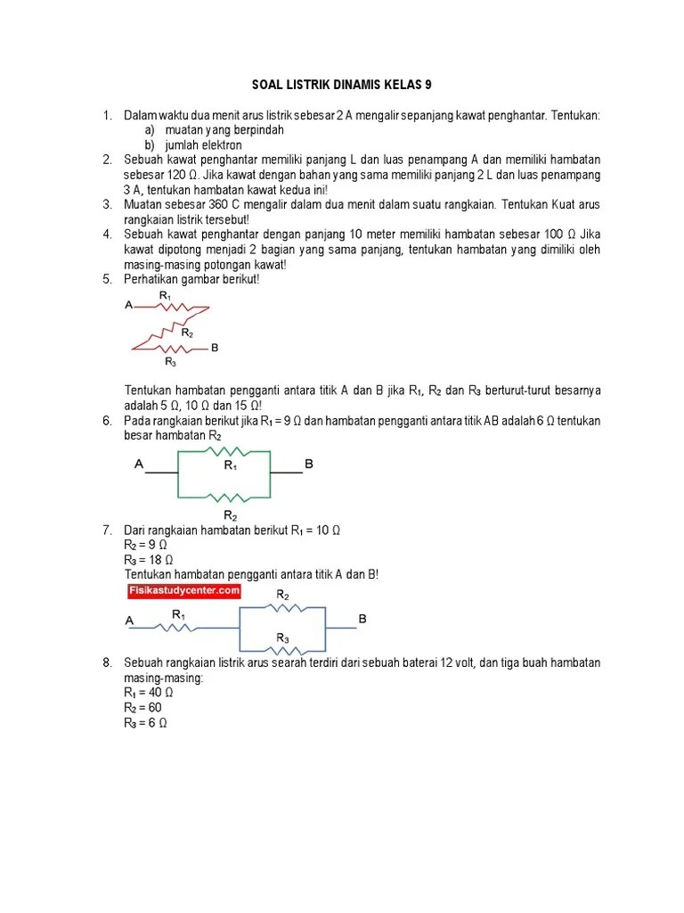 Soal Listrik Dinamis Kelas 9 | PDF