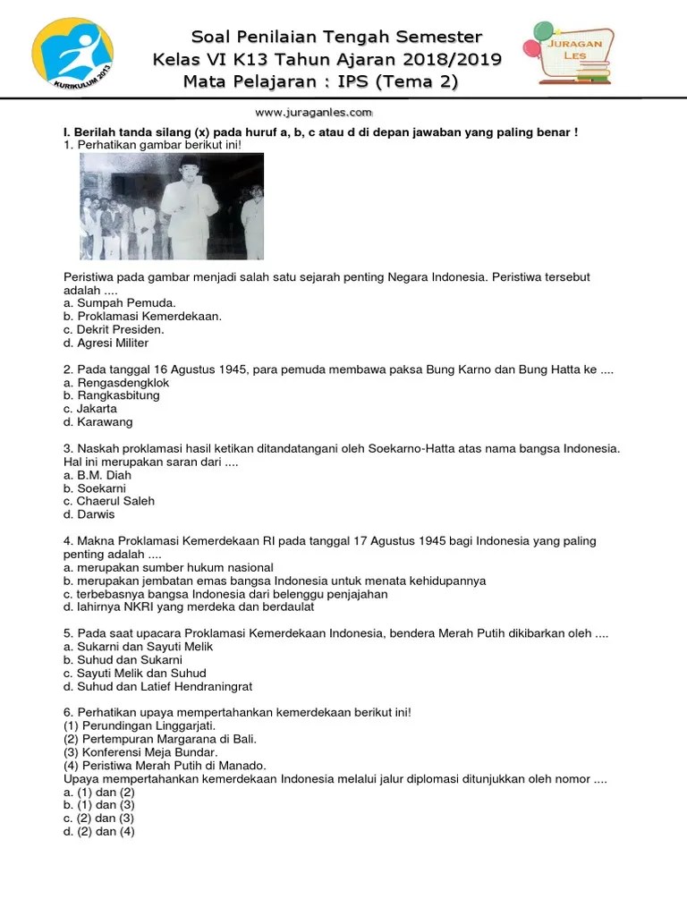 Soal IPS Kelas 6 Semester 1 (Tema2) | PDF