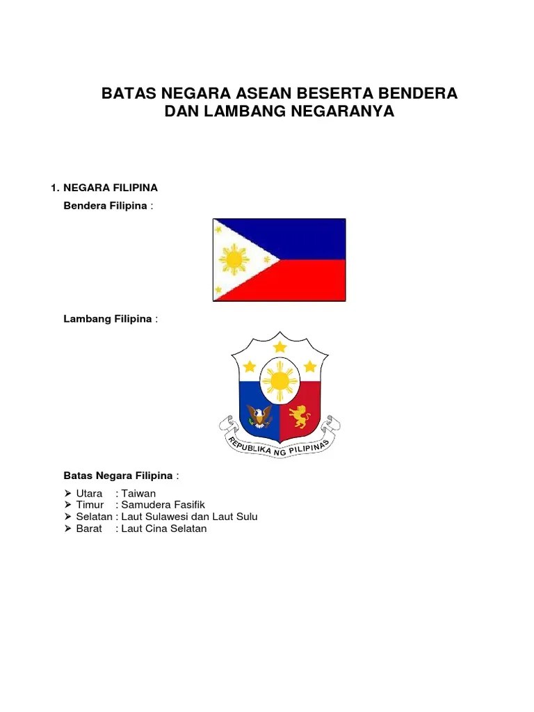 Bendera Negara ASEAN Beserta Lambang Dan Nama Negaranya | PDF