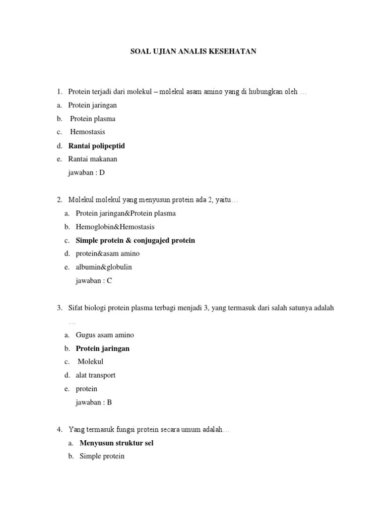 Soal Ujian Analis Kesehatan | PDF