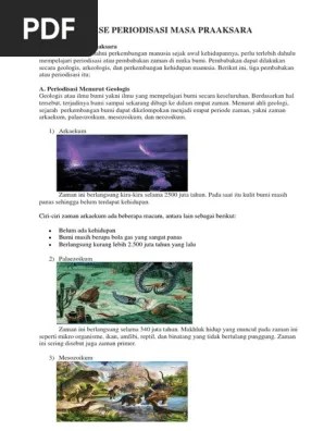 Fase Periodisasi Masa Praaksara | PDF