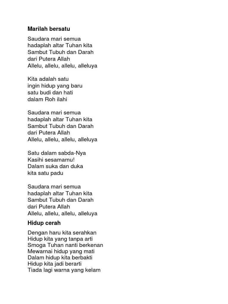 Marilah Bersatu | PDF