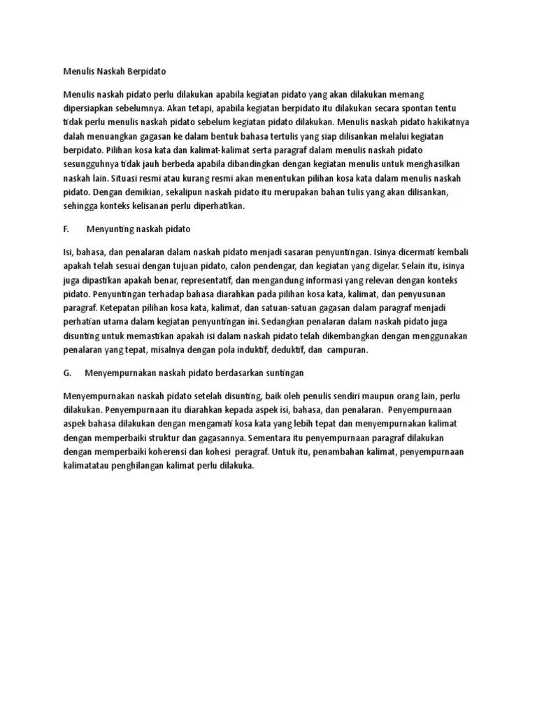Apakah Arti Menyunting Naskah Pidato – Amat