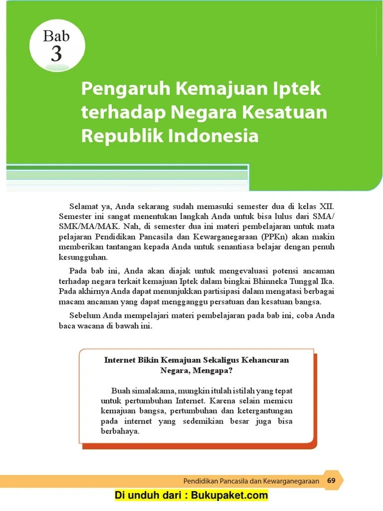 Bab 3 Pengaruh Kemajuan IPTEK Terhadap Negara Kesatuan Republik Indonesia |  PDF