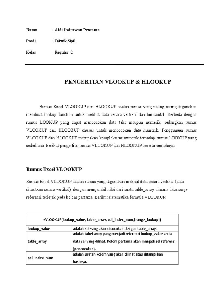 Vlookup Dan Hlookup | PDF
