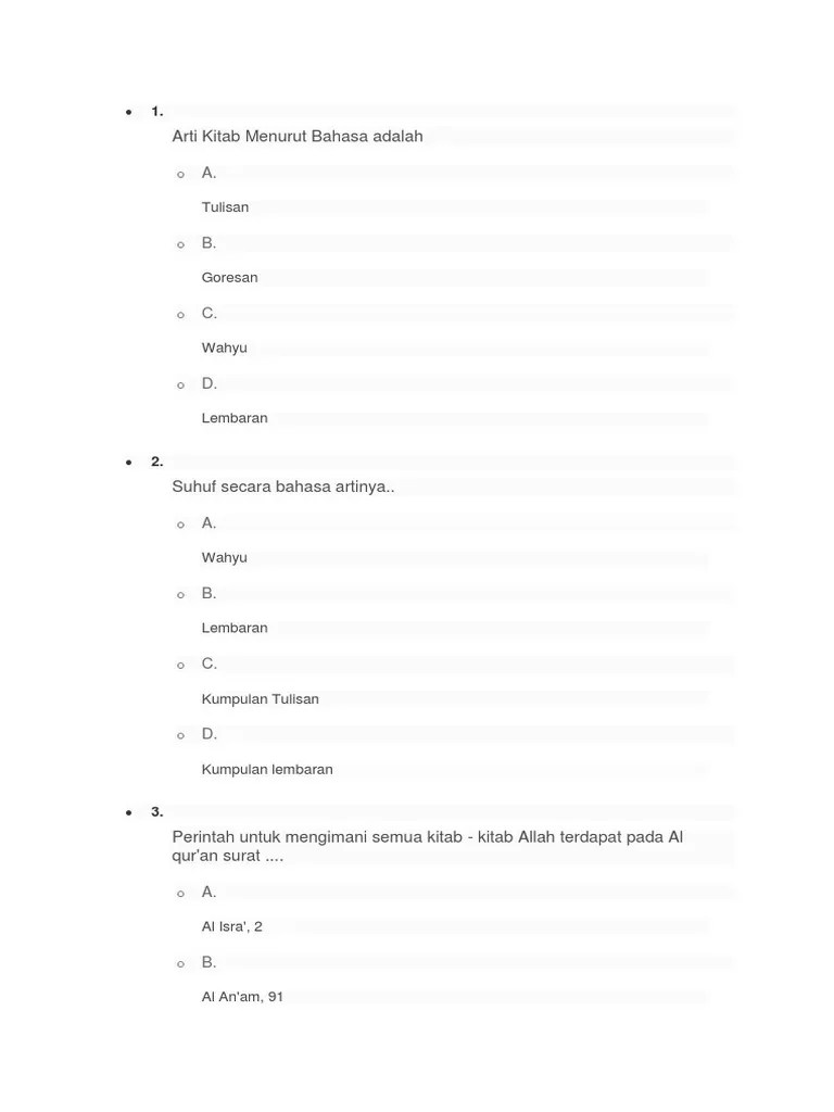 Arti Kitab Menurut Bahasa Adalah: Tulisan | PDF