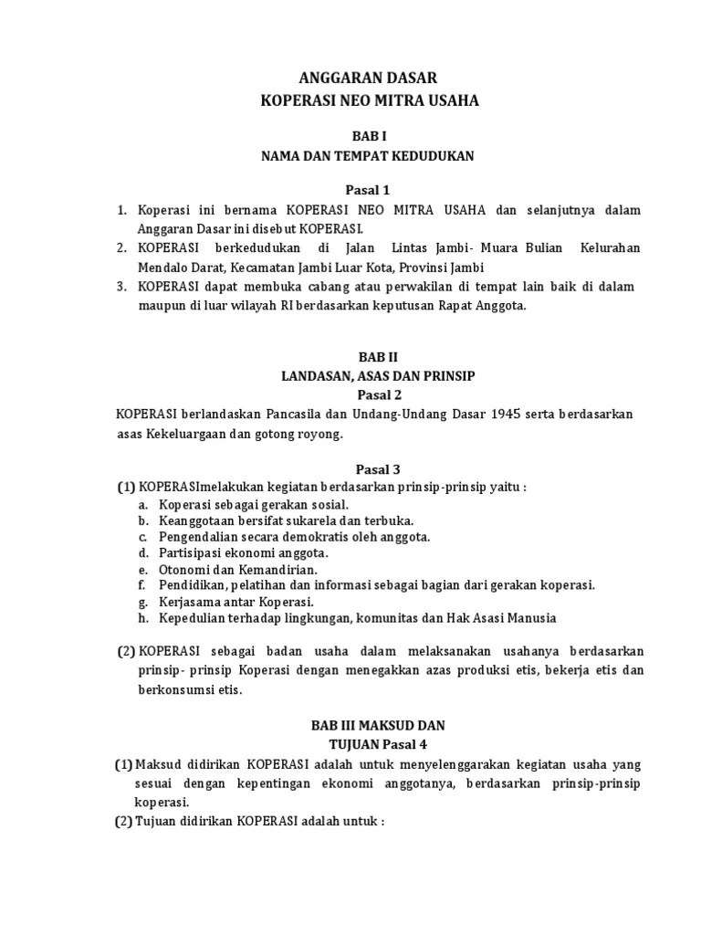 Anggaran Dasar Dan Rumah Tangga 1 PDF | PDF