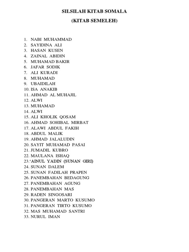 Silsilah Kitab Somala | PDF