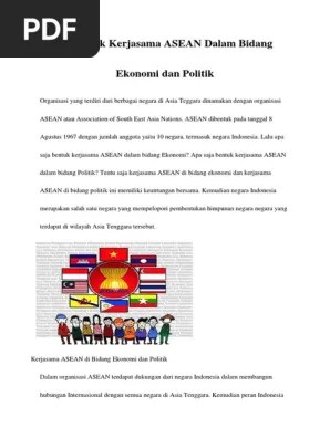 10 Bentuk Kerjasama ASEAN Dalam Bidang Ekonomi Dan Politik | PDF