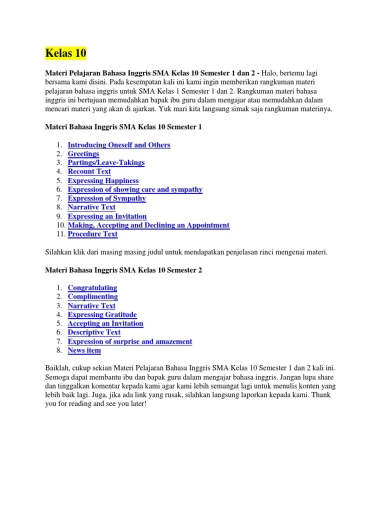 Materi Bahasa Inggris Kelas 3 Sma – Nasi