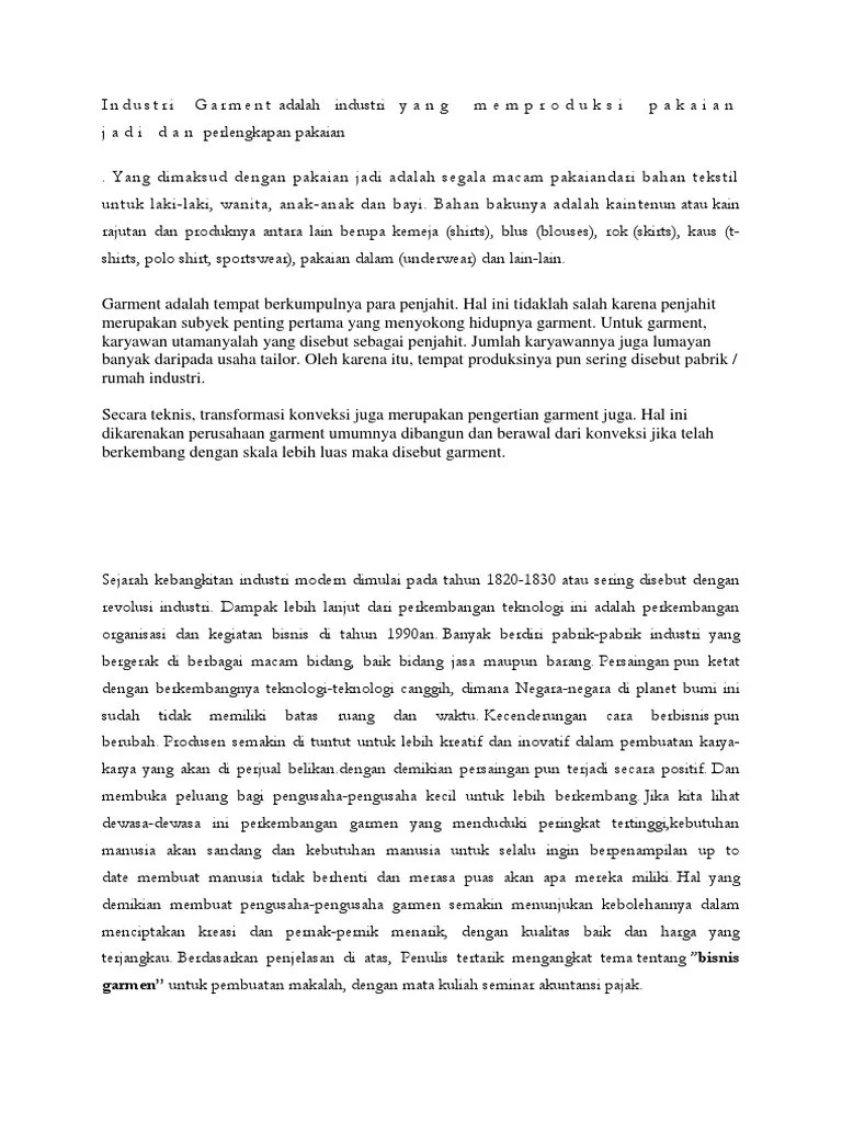 Makalah Garment | PDF