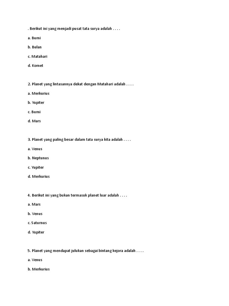 Soal Tata Surya | PDF