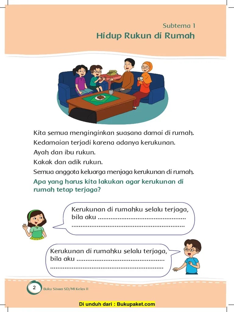 Subtema 1 Hidup Rukun Di Rumah PDF | PDF
