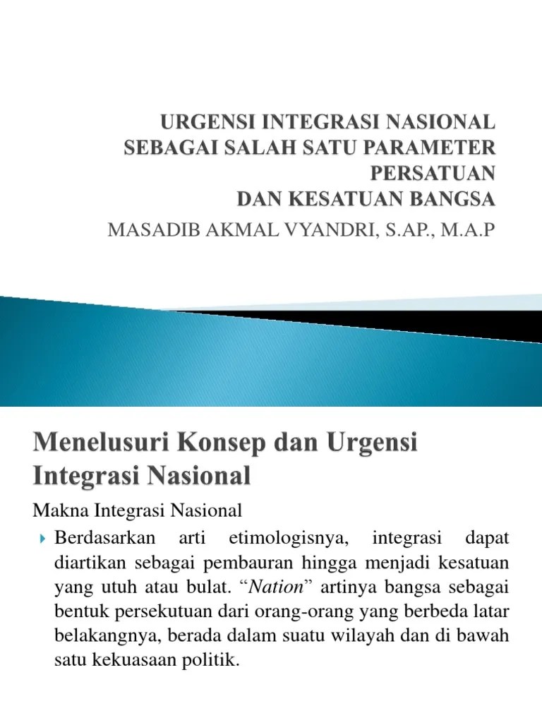 URGENSI INTEGRASI NASIONAL Pertemuan 3 | PDF